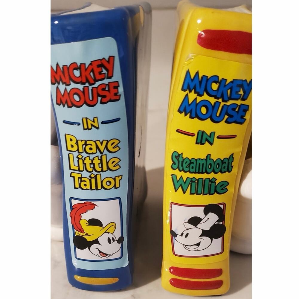 Vintage Enesco Walt Disney Mickey Mouse Steamboat Willie Gloves Bookends - Picture 2 of 10
